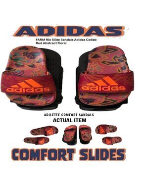 🛑 ADIDAS ➕ FARM RIO🆒 SANDALS Collab SLIDES Comfort FLIP FLOP SHOES 💸BUY NOW‼️